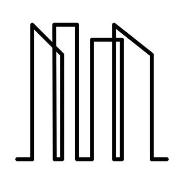 Building icon vector outline modern art minimal geometric line logo design Stock Illustration