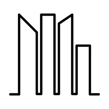 Building icon vector outline modern art minimal geometric line logo design Stock Illustration