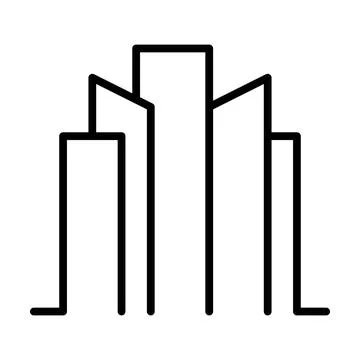 Building icon vector outline modern art minimal geometric line logo design Stock Illustration