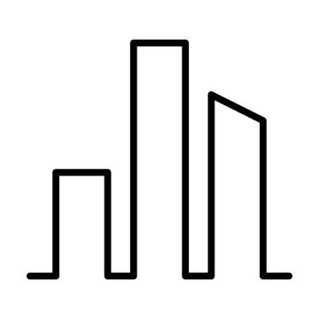 Building icon vector outline modern art minimal geometric line logo design Stock Illustration
