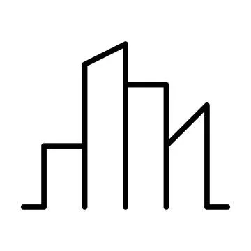 Building icon vector outline modern art minimal geometric line logo design Stock Illustration