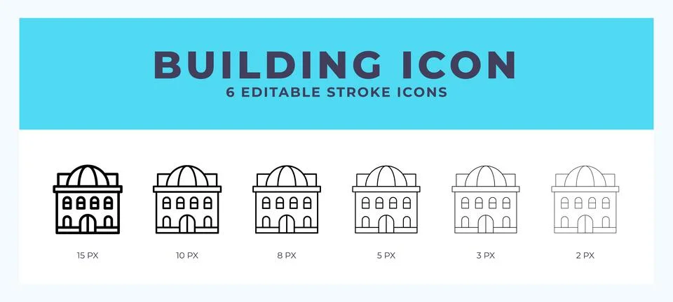 Building icon vector for web. And mobile app. Editable stroke outline icon. Ilustración de archivo