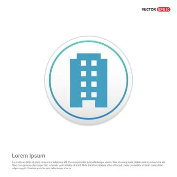 Building icon - white circle button Ilustración de archivo