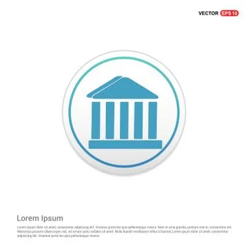 Building Icon - white circle button Ilustración de archivo