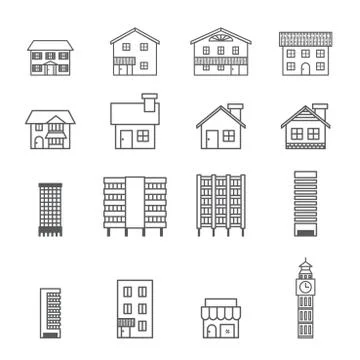 Building icon.line vector Stock Illustration