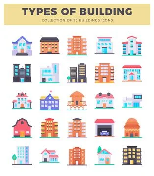 Building icons for architecture and construction concepts Ilustración de archivo