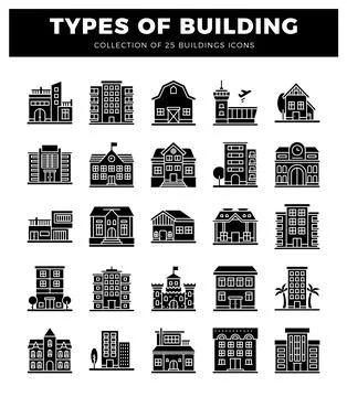 Building icons for design and web. Ilustração Stock