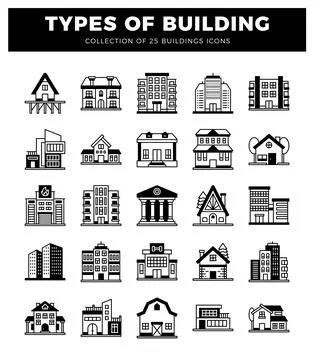 Building icons in a graphic layout Ilustración de archivo