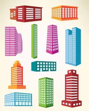 Building icons Stock Illustration