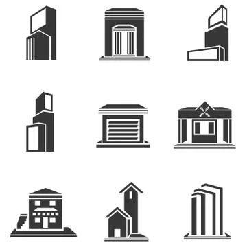 Building icons Stock Illustration