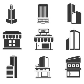 Building icons Stock Illustration