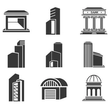 Building icons Stock Illustration