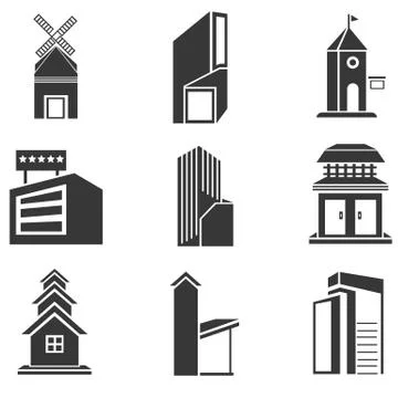Building icons Stock Illustration