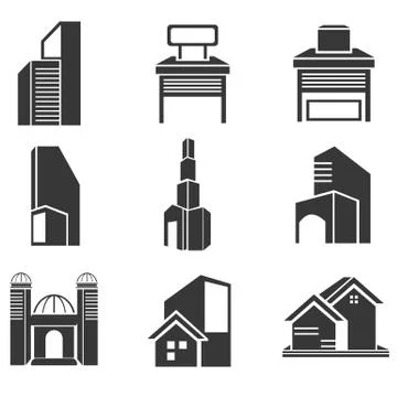 Building icons Stock Illustration