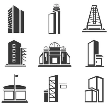 Building icons Stock Illustration