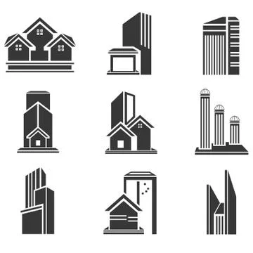 Building icons Stock Illustration