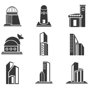 Building icons Stock Illustration