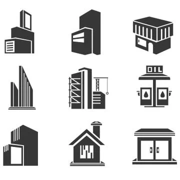 Building icons Stock Illustration