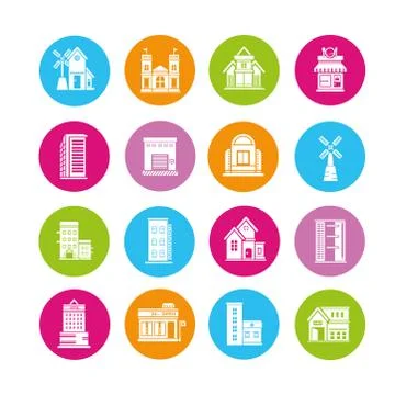 Building icons Stock Illustration