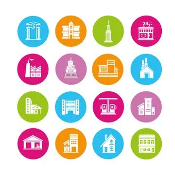 Building icons Stock Illustration