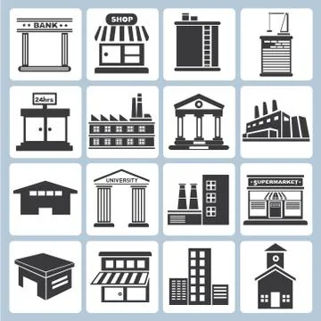 Building icons Stock Illustration