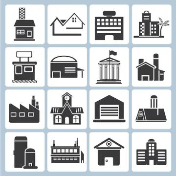 Building icons Stock Illustration