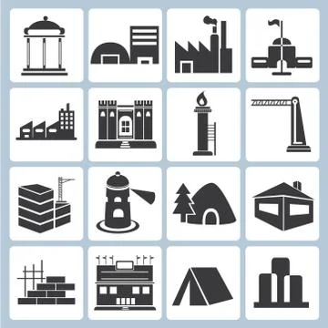 Building icons Stock Illustration