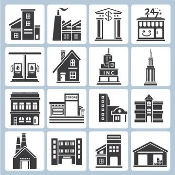 Building icons Stock Illustration