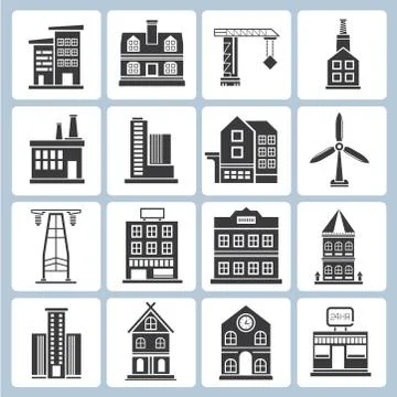Building icons Stock Illustration