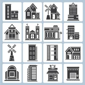 Building icons Stock Illustration