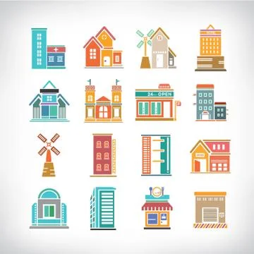Building icons Stock Illustration