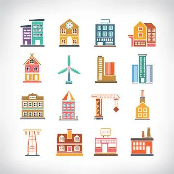 Building icons Stock Illustration