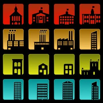 Building icons Stock Illustration