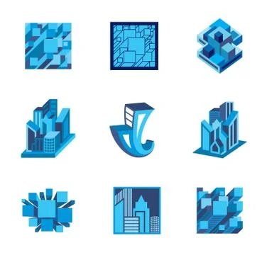 Building icons Stock Illustration