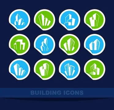 Building icons Stock Illustration