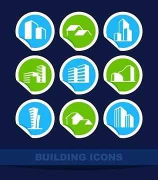 Building icons Stock Illustration