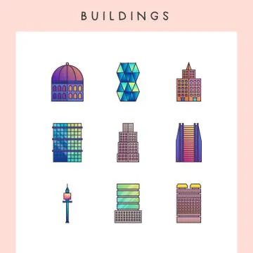Building icons Stock Illustration