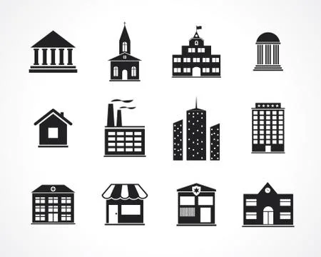 Building icons Stock Illustration
