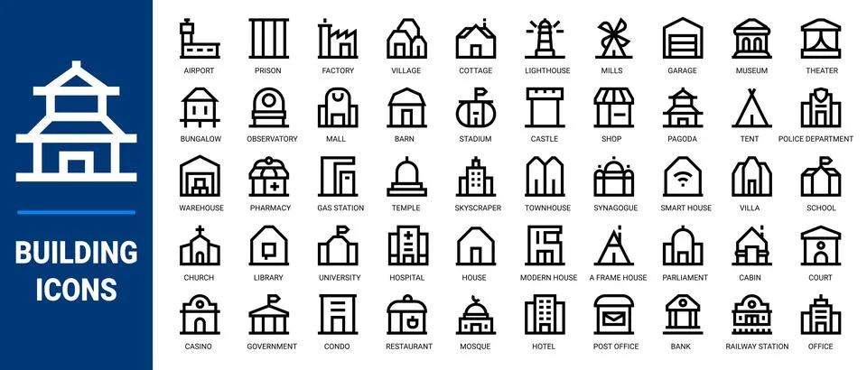 Building icons Stock Illustration