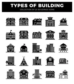 Building icons. Stock Illustration