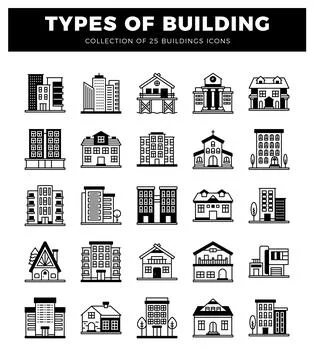 Building icons. Ilustração Stock