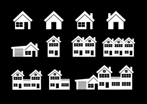 Building icons set Stock Illustration