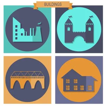 Building Icons Set Stock Illustration