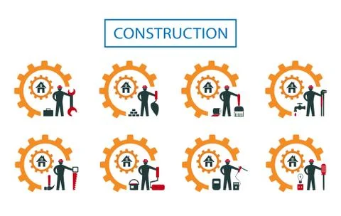 Building icons set Stock Illustration