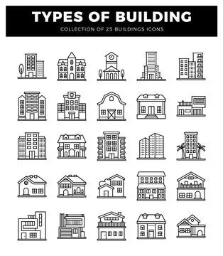 Building icons in white on a white background Ilustración de archivo