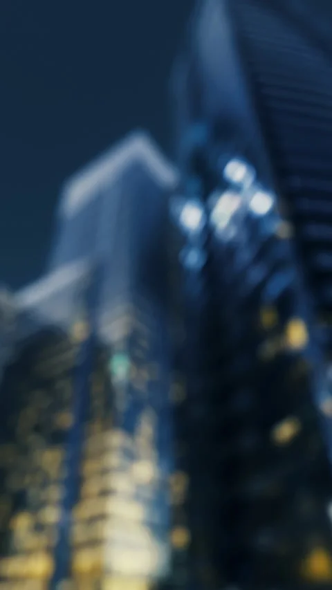 Building illuminated at night with data and digital reflections Stock Footage 326162413