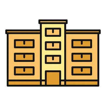 Building illustration showing apartment complex or school Ilustración de archivo