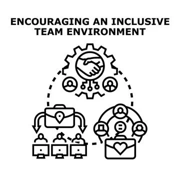 Building an inclusive team environment for collaboration and success Ilustración de archivo