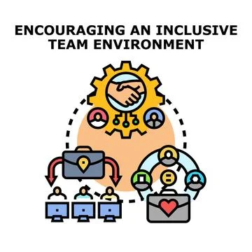 Building an inclusive team environment for collaboration and success Ilustración de archivo