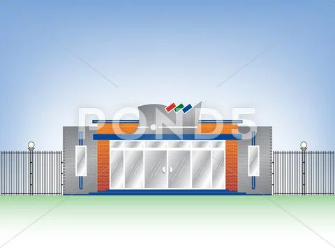 Building industrial facade Stock Illustration